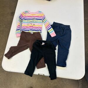 Colorful Striped Top and Pants Set